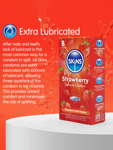 Skins (UK) Skins Condoms Strawberry - 8 Pack
